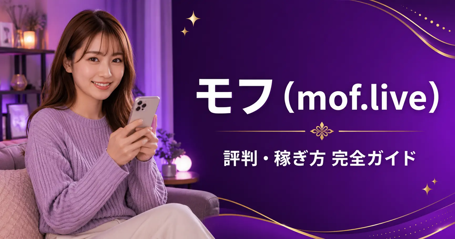 モフ（mof.live）の評判・稼ぎ方を主婦目線で解説するアイキャッチ画像